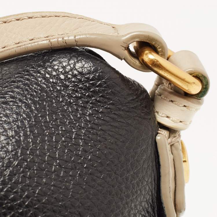 Pre Owned Marc By Marc Jacobs Black/Taupe Leather Classic Q Natasha Crossbody Bag