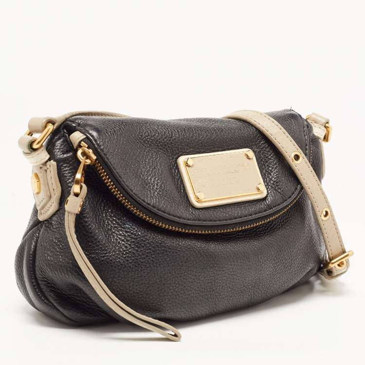 Pre Owned Marc By Marc Jacobs Black/Taupe Leather Classic Q Natasha Crossbody Bag