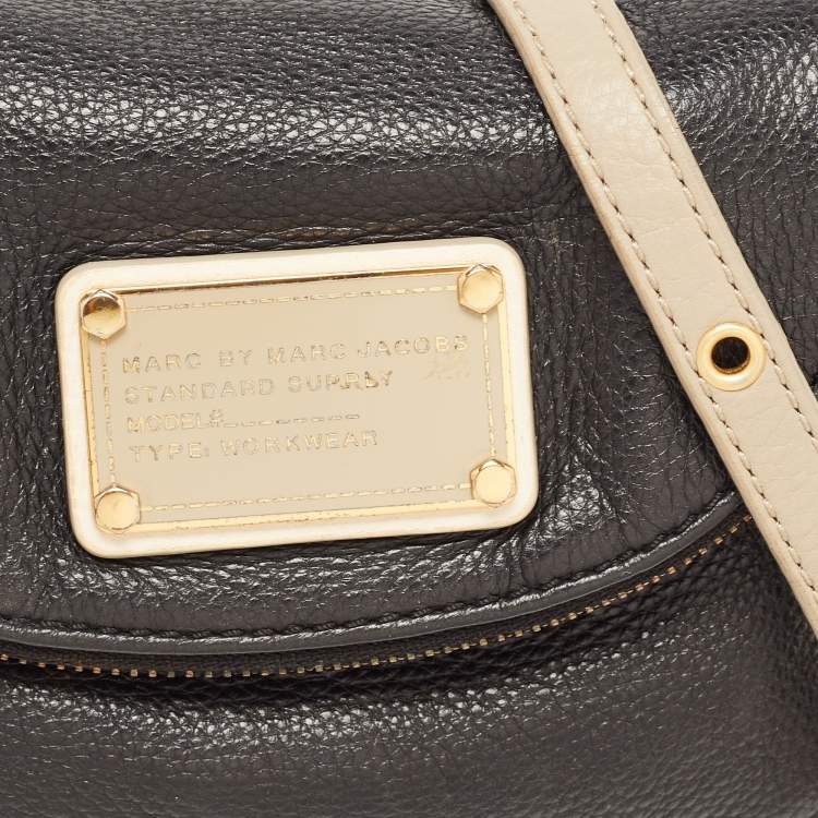 Pre Owned Marc By Marc Jacobs Black/Taupe Leather Classic Q Natasha Crossbody Bag