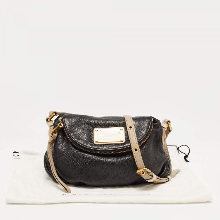 Pre Owned Marc By Marc Jacobs Black/Taupe Leather Classic Q Natasha Crossbody Bag