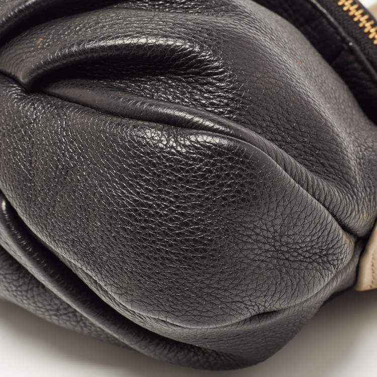 Pre Owned Marc By Marc Jacobs Black/Taupe Leather Classic Q Natasha Crossbody Bag
