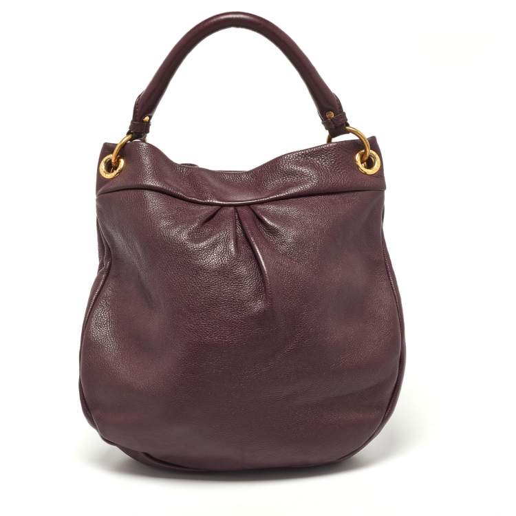 Pre Owned Marc by Marc Jacobs Burgundy Leather Classic Q Hillier Hobo 