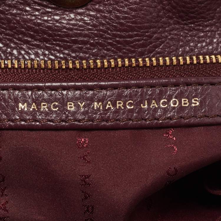 Pre Owned Marc by Marc Jacobs Burgundy Leather Classic Q Hillier Hobo 