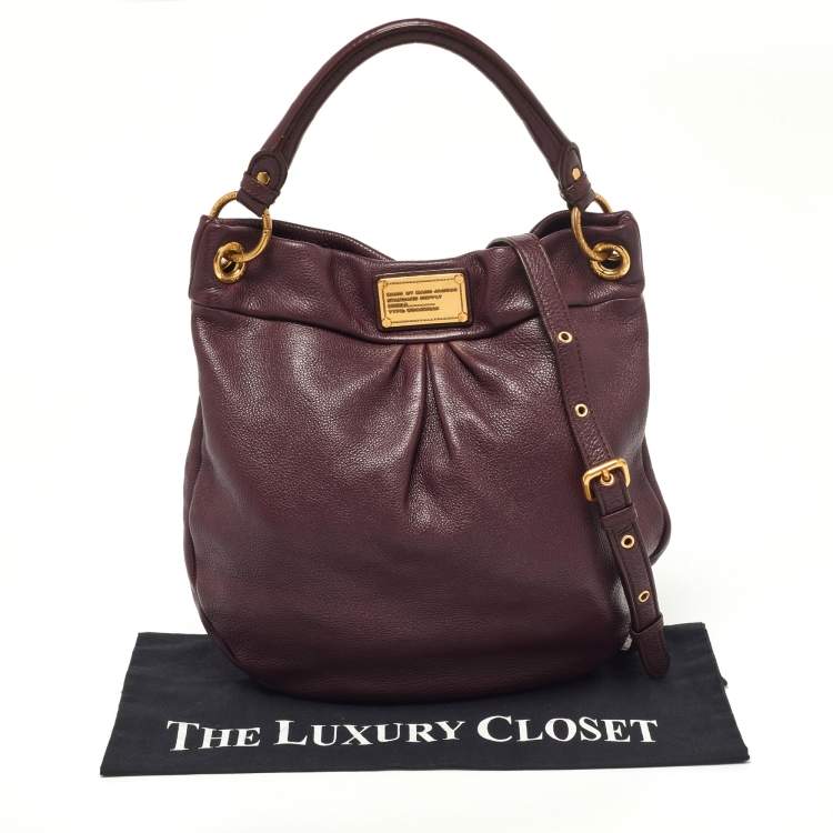 Pre Owned Marc by Marc Jacobs Burgundy Leather Classic Q Hillier Hobo 