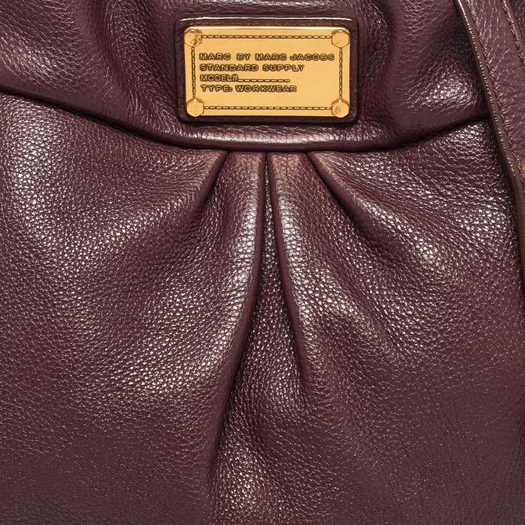 Pre Owned Marc by Marc Jacobs Burgundy Leather Classic Q Hillier Hobo 