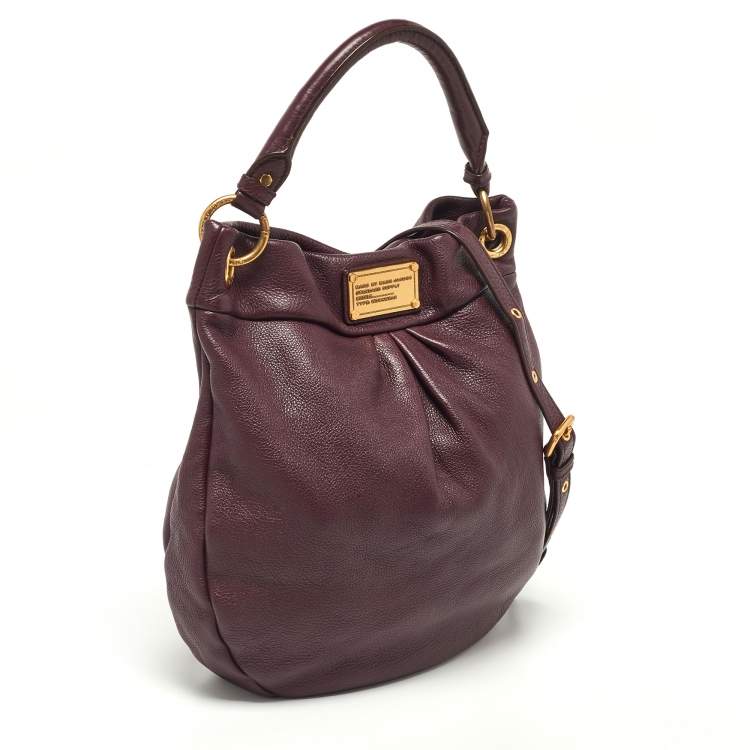 Pre Owned Marc by Marc Jacobs Burgundy Leather Classic Q Hillier Hobo 