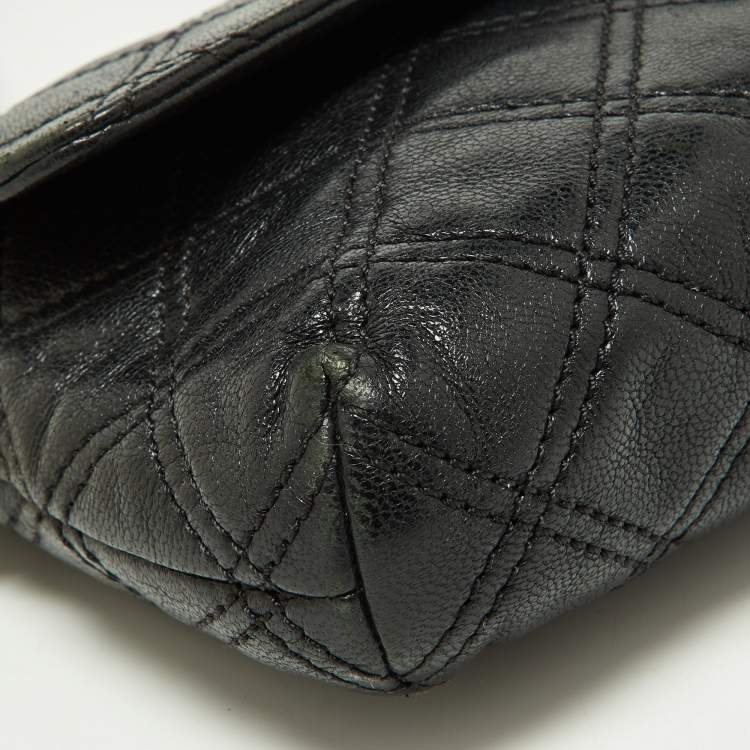 Pre Owned Marc by Marc Jacobs Black Quilted Leather Flap Crossbody Bag