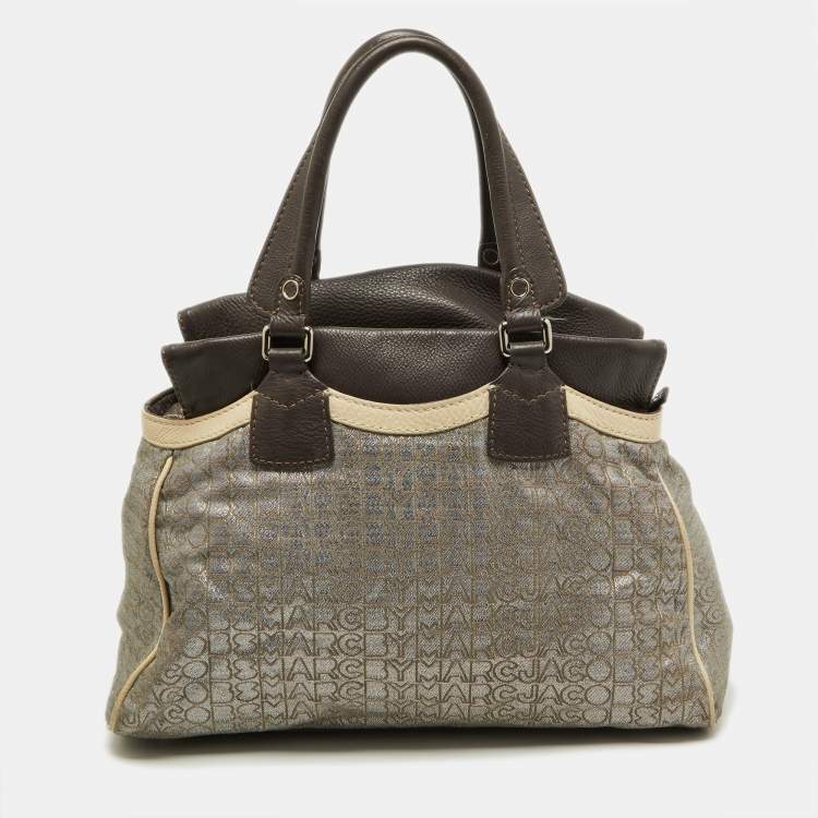 Pre Owned Marc by Marc Jacobs Tri Color Leather and Fabric Shoulder Bag