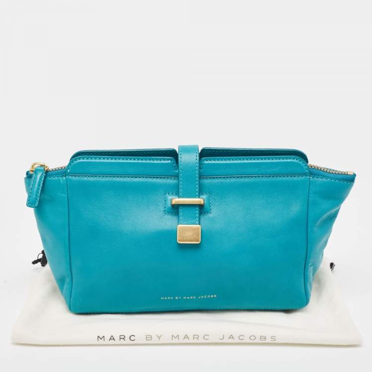 Pre Owned Marc By Marc Jacobs Green Turquoise Leather Zip Pouch