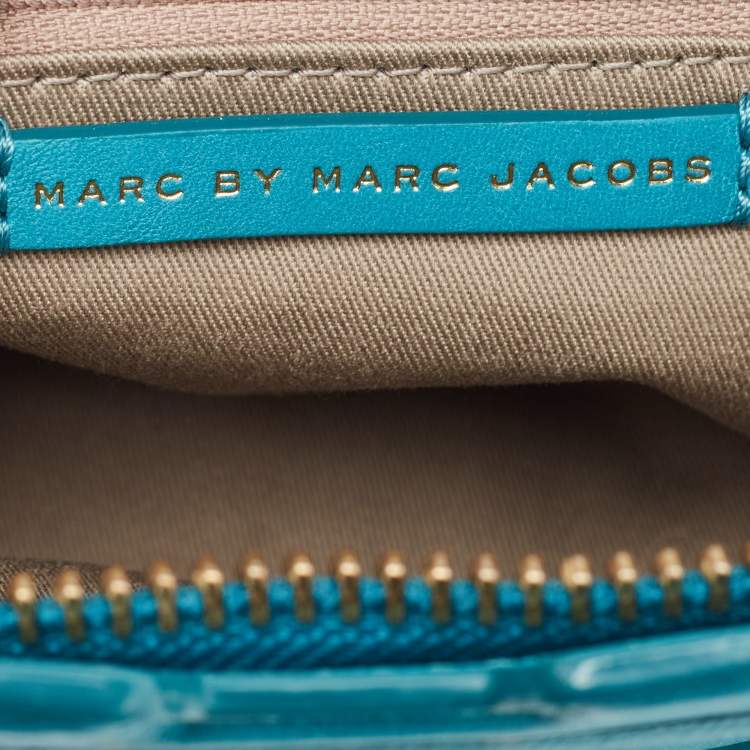 Pre Owned Marc By Marc Jacobs Green Turquoise Leather Zip Pouch