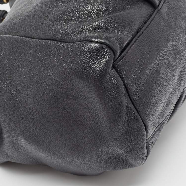 Pre Owned Marc by Marc Jacobs Black Leather Classic Q Francesca Tote