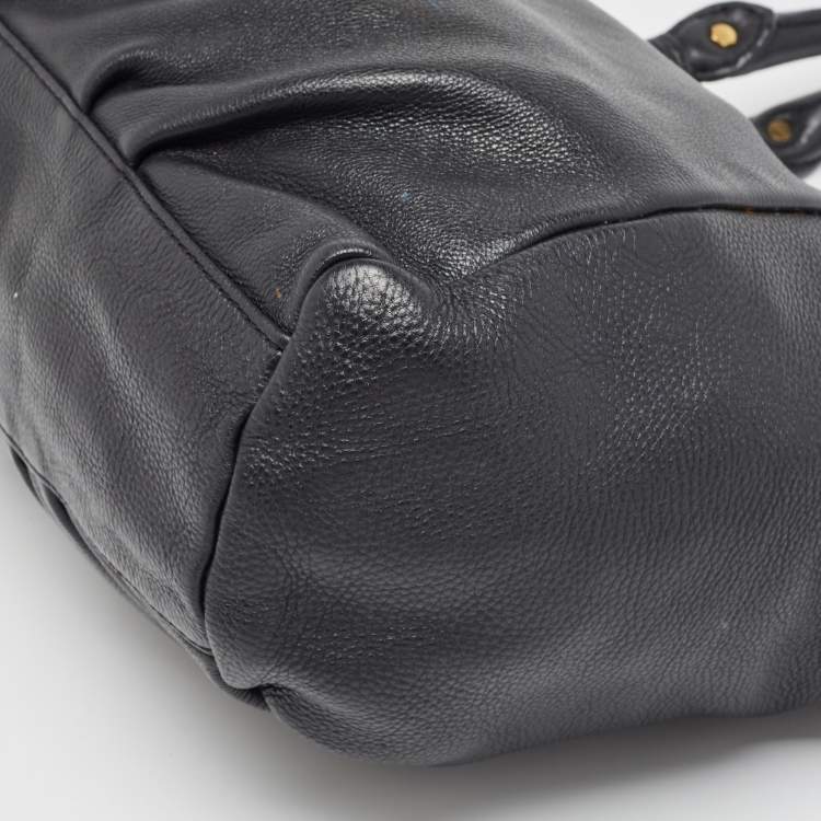 Pre Owned Marc by Marc Jacobs Black Leather Classic Q Francesca Tote