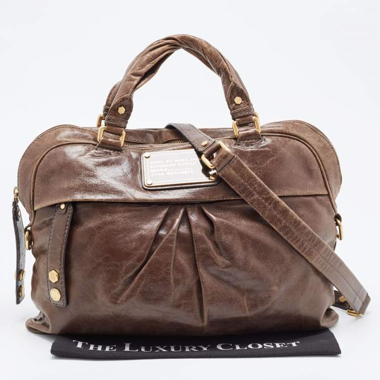 مملوكة مسبقًا Marc by Marc Jacobs Brown Leather Classic Q Baby Groovee Satchel