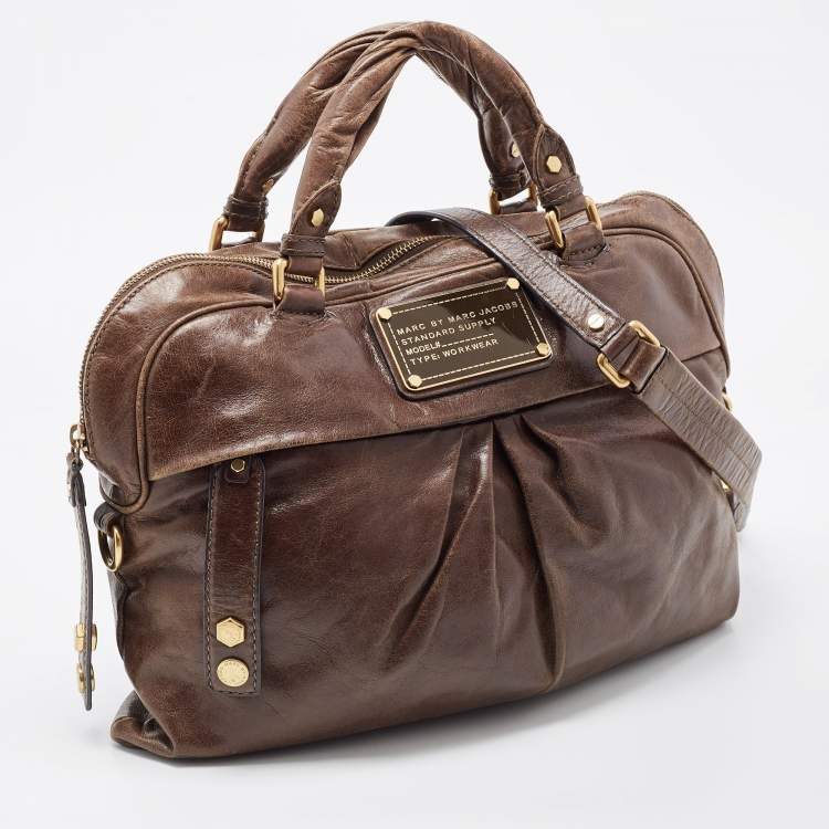 مملوكة مسبقًا Marc by Marc Jacobs Brown Leather Classic Q Baby Groovee Satchel