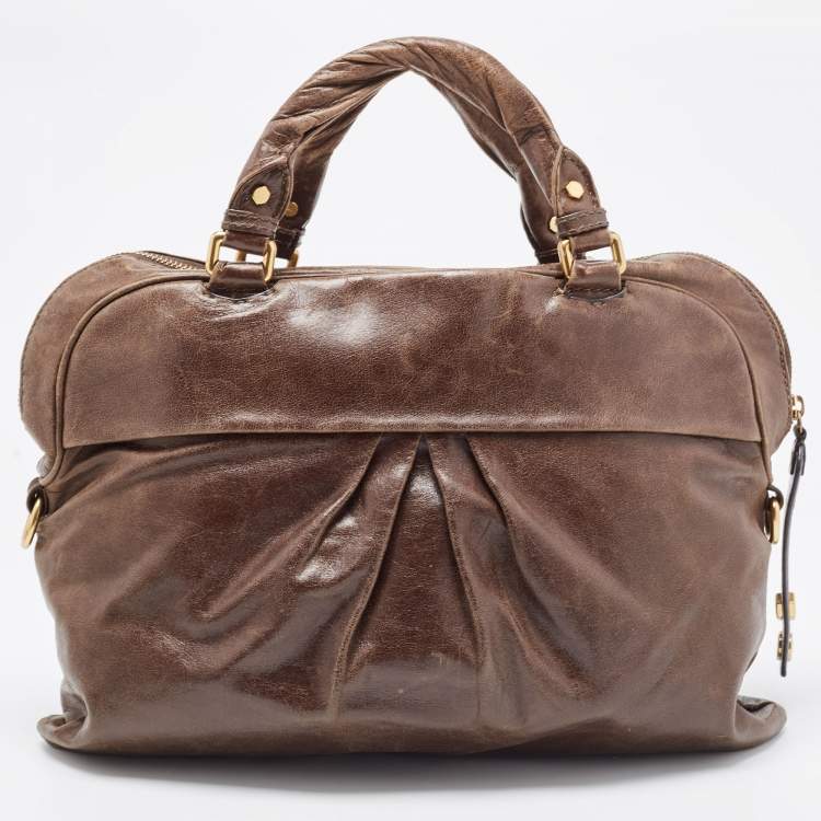 مملوكة مسبقًا Marc by Marc Jacobs Brown Leather Classic Q Baby Groovee Satchel
