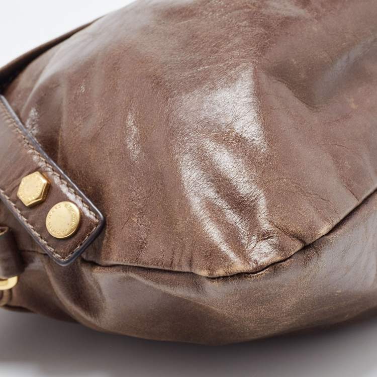 مملوكة مسبقًا Marc by Marc Jacobs Brown Leather Classic Q Baby Groovee Satchel