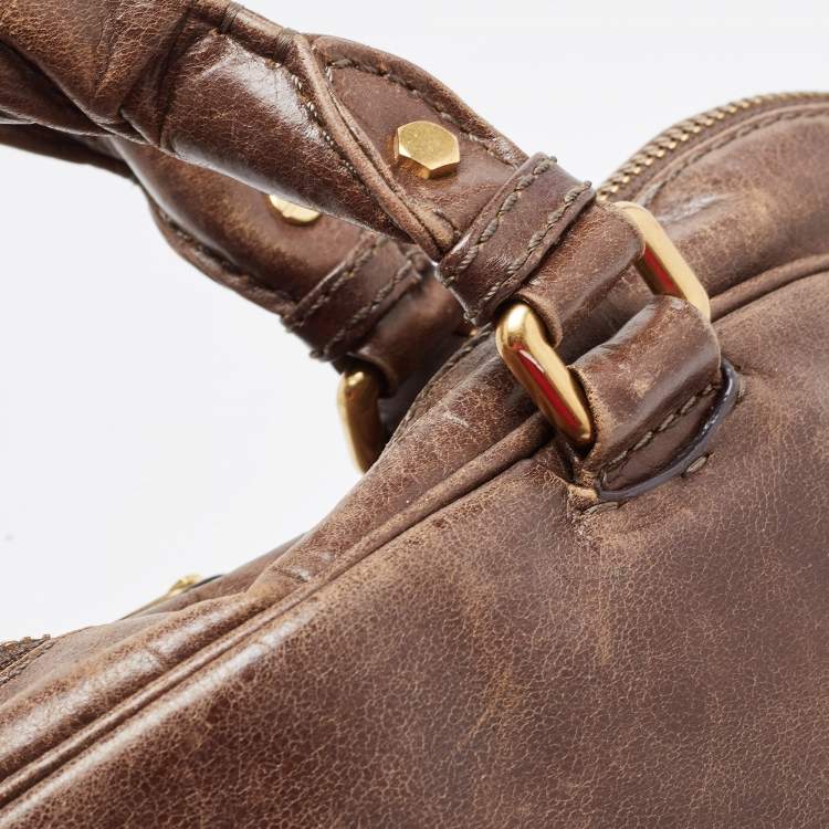 مملوكة مسبقًا Marc by Marc Jacobs Brown Leather Classic Q Baby Groovee Satchel