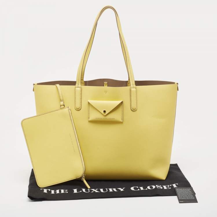 Pre Owned Marc by Marc Jacobs Yellow Leather Shopper Tote