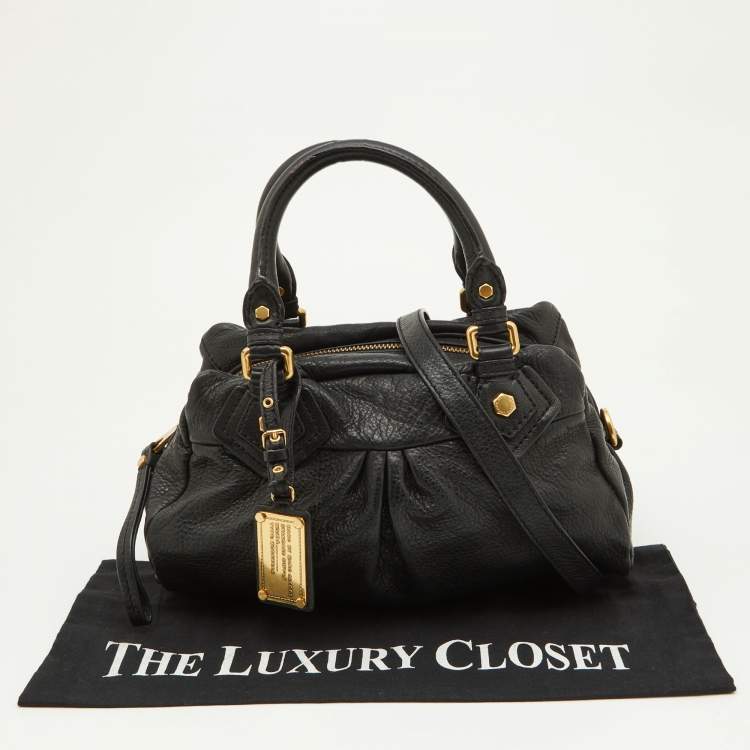 Pre Owned Marc by Marc Jacobs Black Leather Classic Q Groovee Satchel