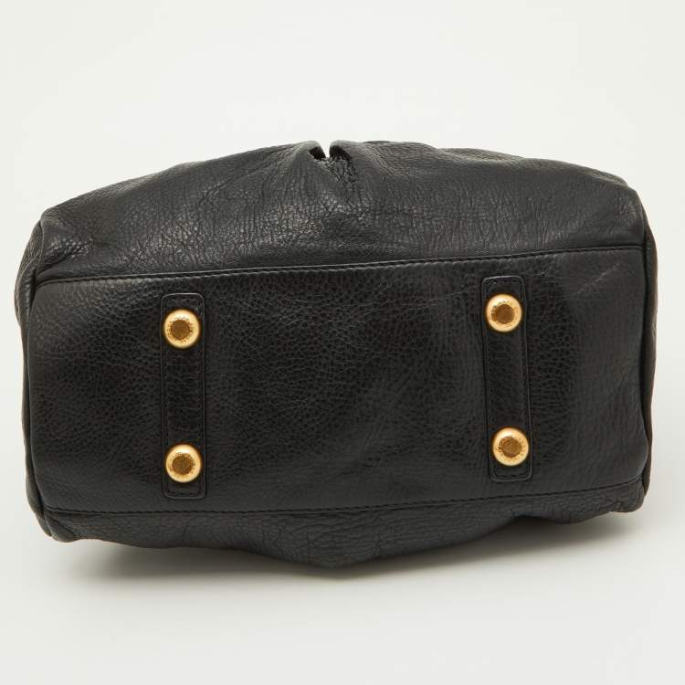 Pre Owned Marc by Marc Jacobs Black Leather Classic Q Groovee Satchel