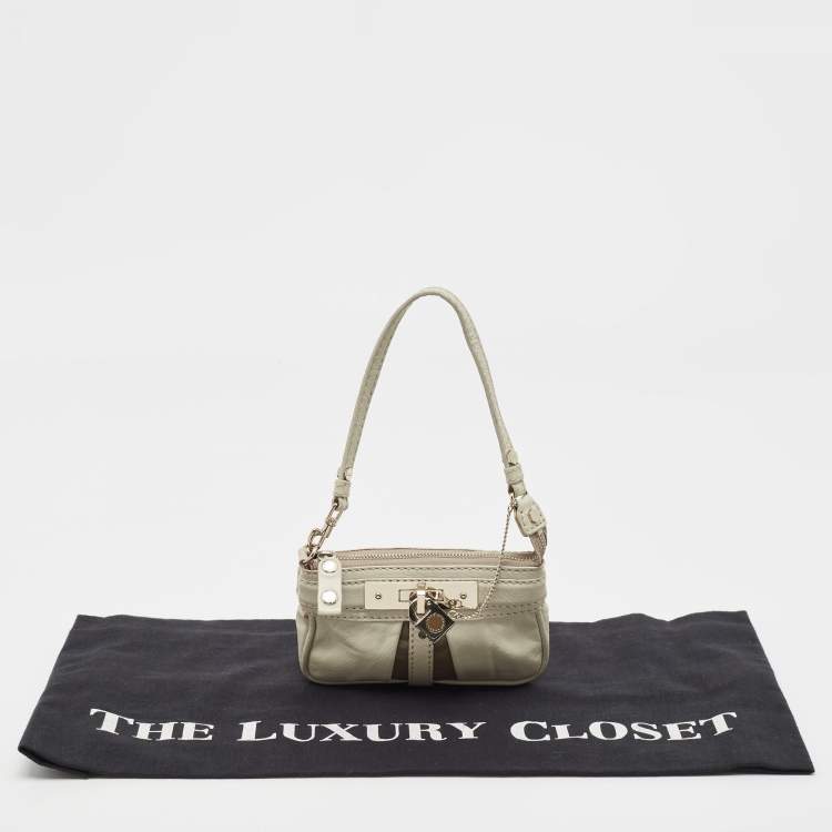 Pre Owned Marc By Marc Jacobs Off White Leather Padlock Charm Pochette Bag