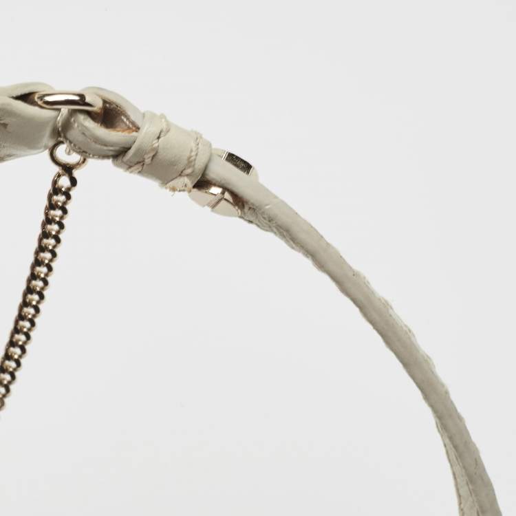 Pre Owned Marc By Marc Jacobs Off White Leather Padlock Charm Pochette Bag