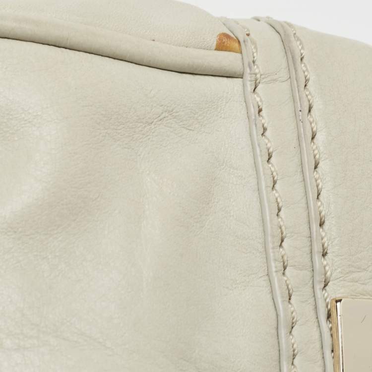 Pre Owned Marc By Marc Jacobs Off White Leather Padlock Charm Pochette Bag