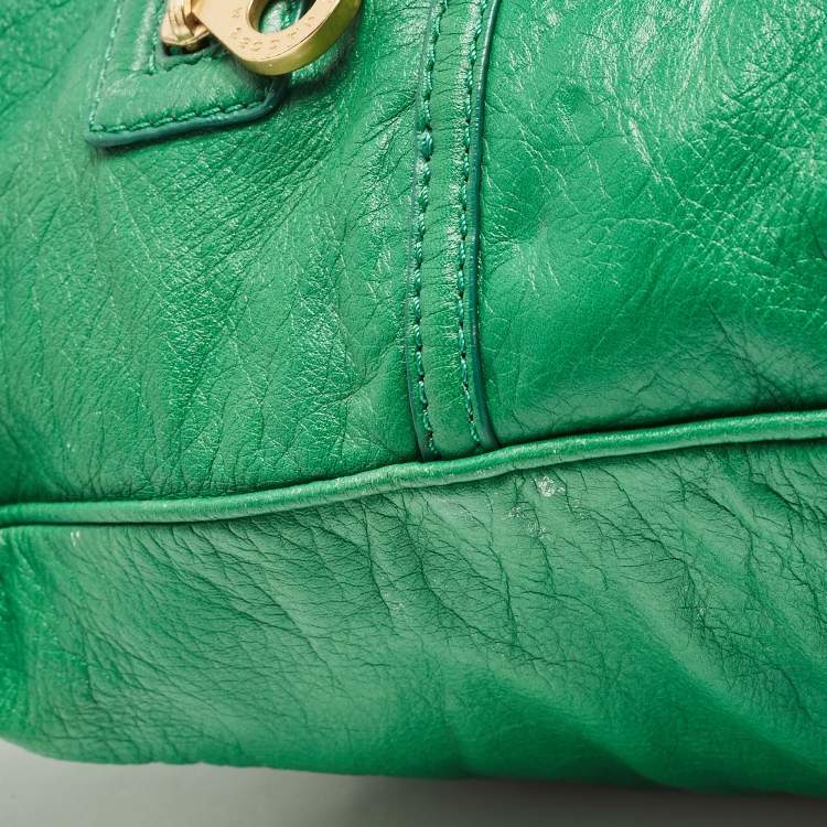 Pre Owned Marc by Marc Jacobs Green Leather Turnlock Faridah Hobo