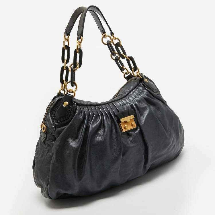 Pre Owned Marc by Marc Jacobs Metallic Grey Leather Hobo