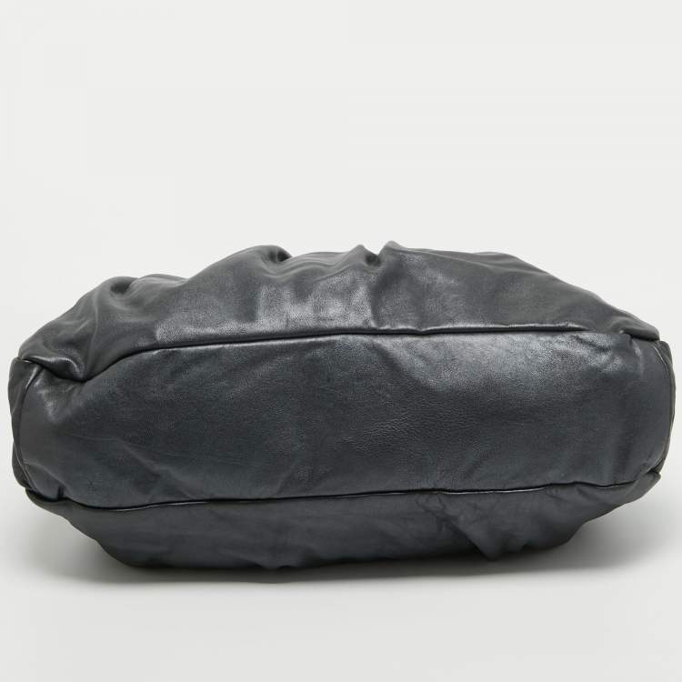 Pre Owned Marc by Marc Jacobs Metallic Grey Leather Hobo