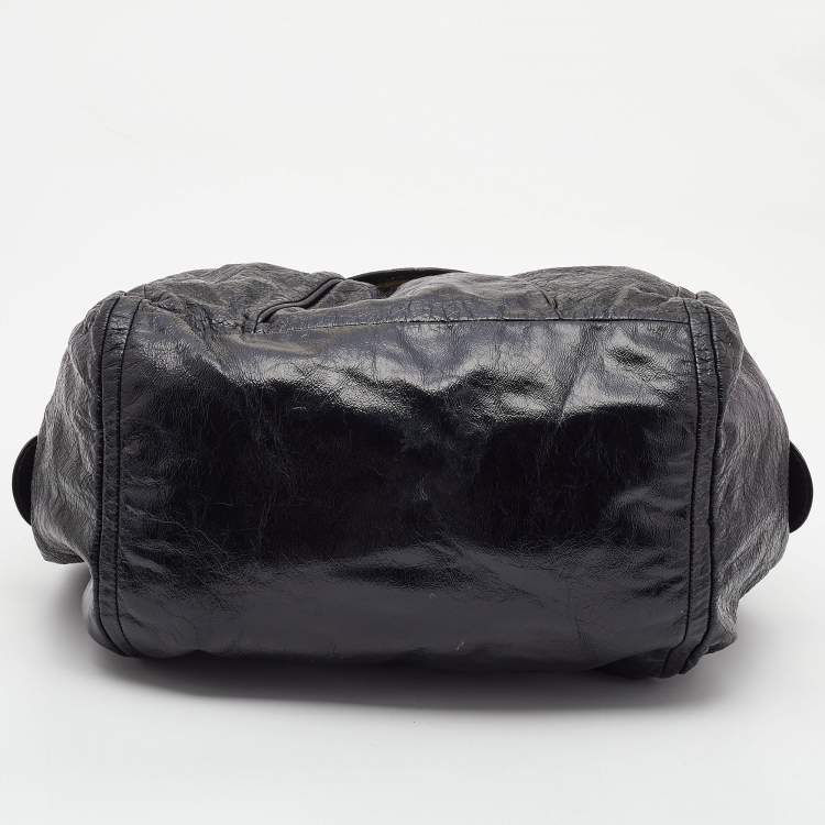 Pre Owned Marc by Marc Jacobs Black Glossy Leather Shoulder Bag