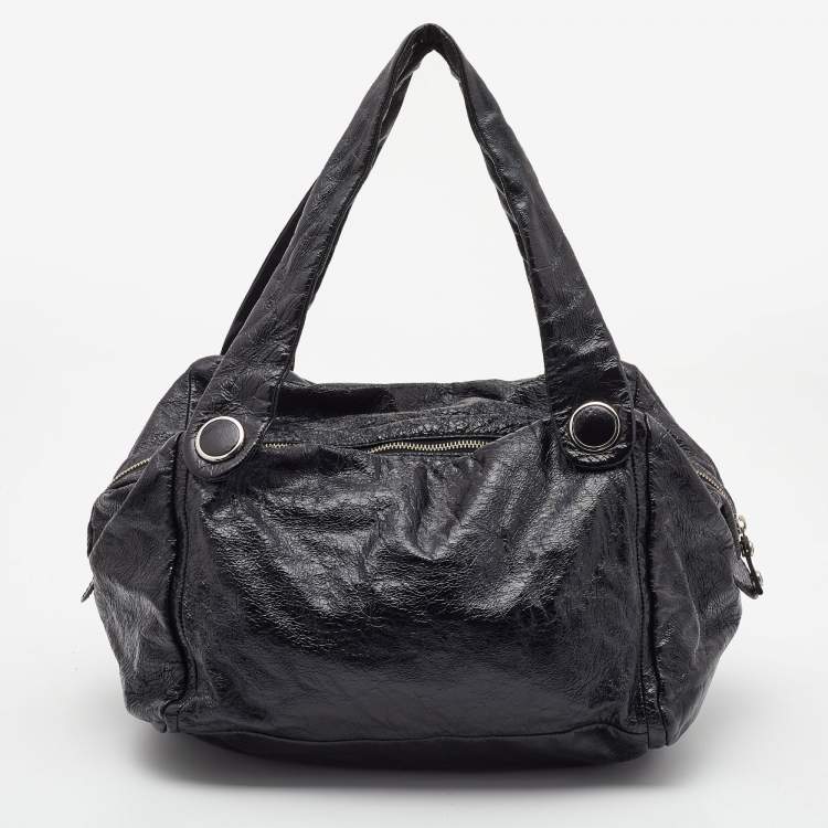 Pre Owned Marc by Marc Jacobs Black Glossy Leather Shoulder Bag