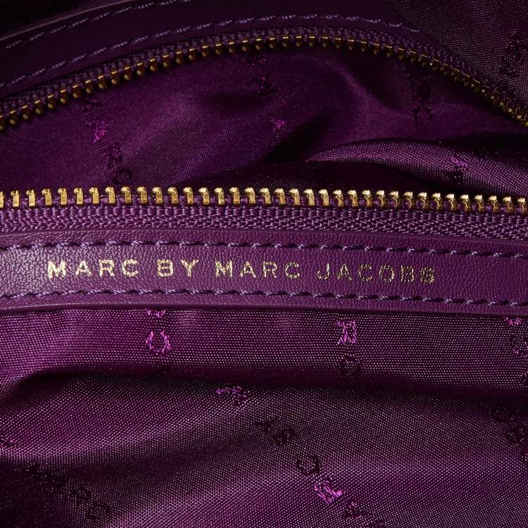 Pre Owned Marc by Marc Jacobs Purple Nylon and Leather Preppy Satchel