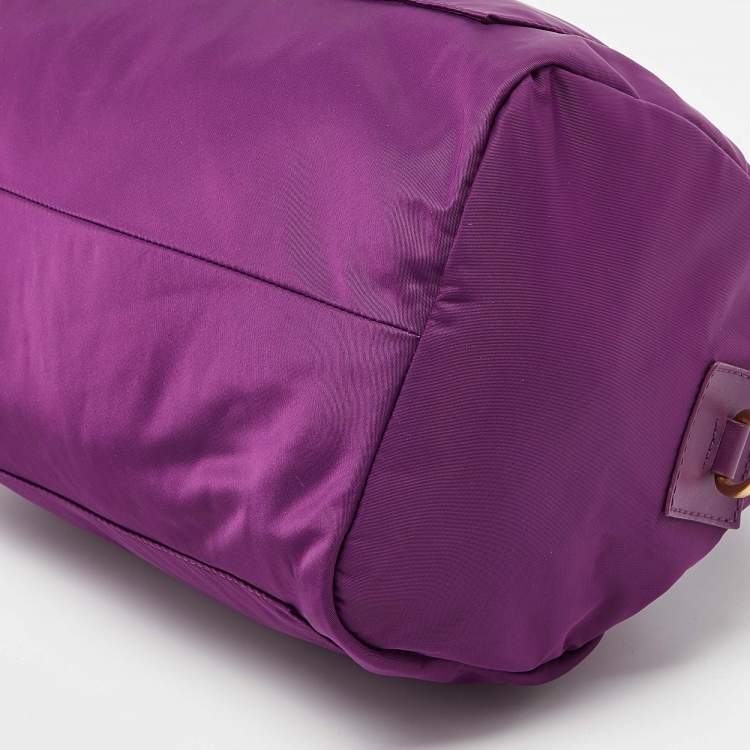 Pre Owned Marc by Marc Jacobs Purple Nylon and Leather Preppy Satchel
