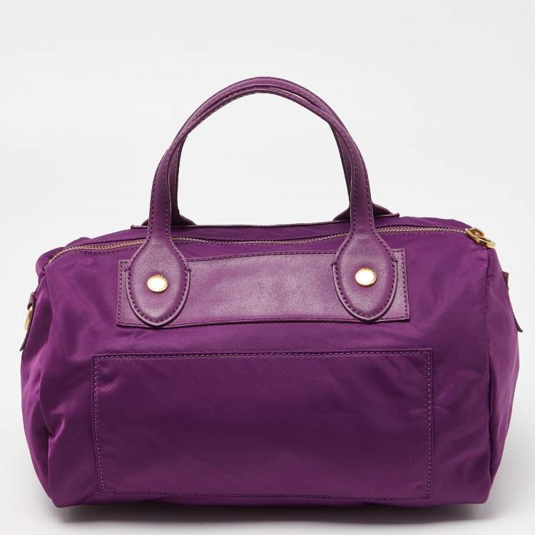 Pre Owned Marc by Marc Jacobs Purple Nylon and Leather Preppy Satchel