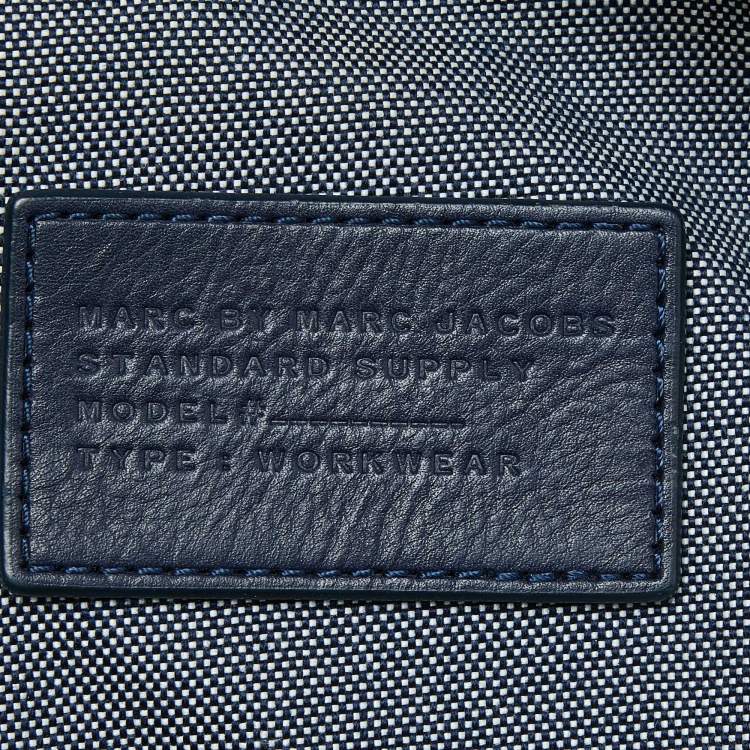 Pre Owned Marc by Marc Jacobs Two Tone Blue Denim Double Zip Backpack