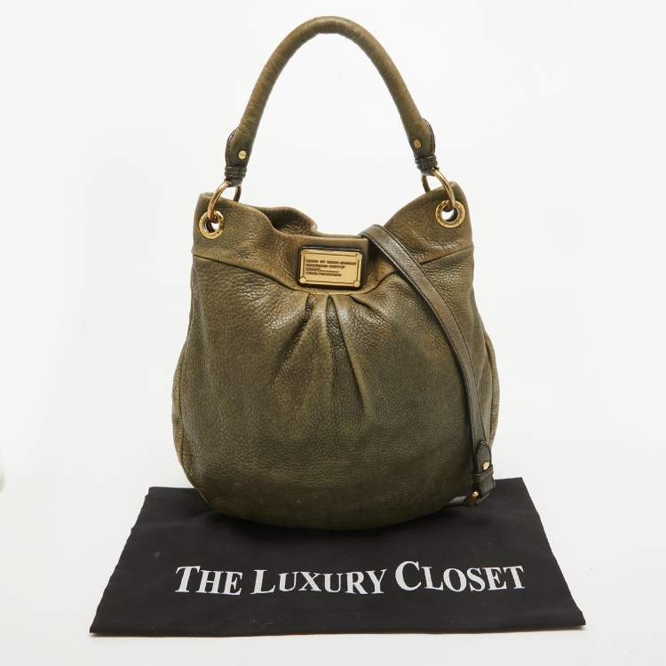 Pre Owned Marc by Marc Jacobs Olive Green Leather Classic Q Hillier Hobo