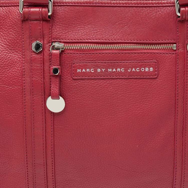 Pre Owned Marc by Marc Jacobs Pink Leather Expandable Zip Around Hobo