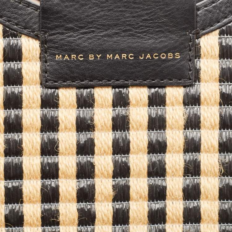 مملوكة مسبقًا Marc by Marc Jacobs Black/Natural Jute Isle De Sea Satchel