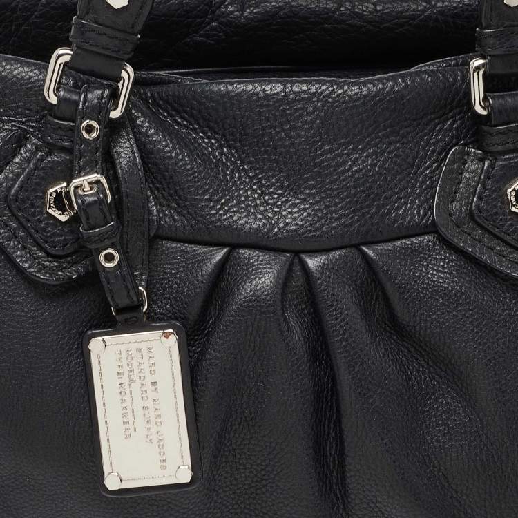 Pre Owned Marc by Marc Jacobs Black Leather Classic Q Groovee Satchel
