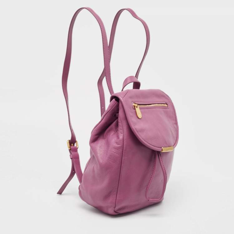 Pre Owned Marc by Marc Jacobs Purple Leather Backpack