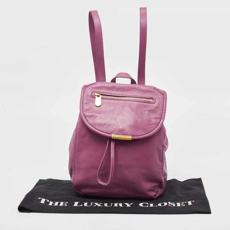 Pre Owned Marc by Marc Jacobs Purple Leather Backpack