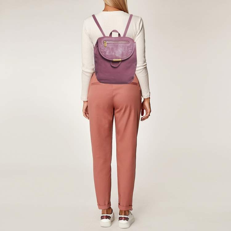 Pre Owned Marc by Marc Jacobs Purple Leather Backpack