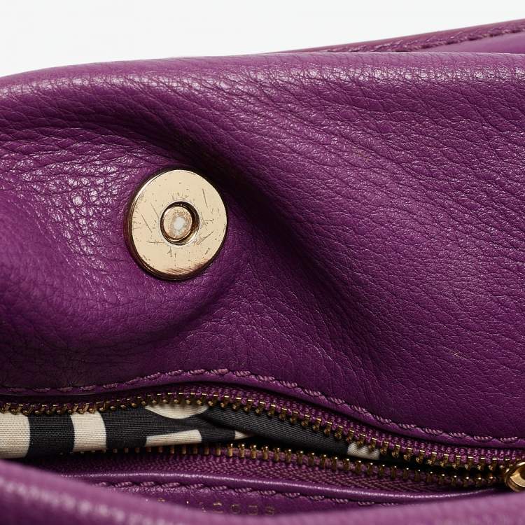 Pre Owned Marc by Marc Jacobs Purple Leather Classic Q Hillier Hobo