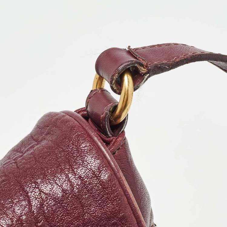 Pre Owned Marc by Marc Jacobs Burgundy Leather Washed Up The Nash Crossbody Bag