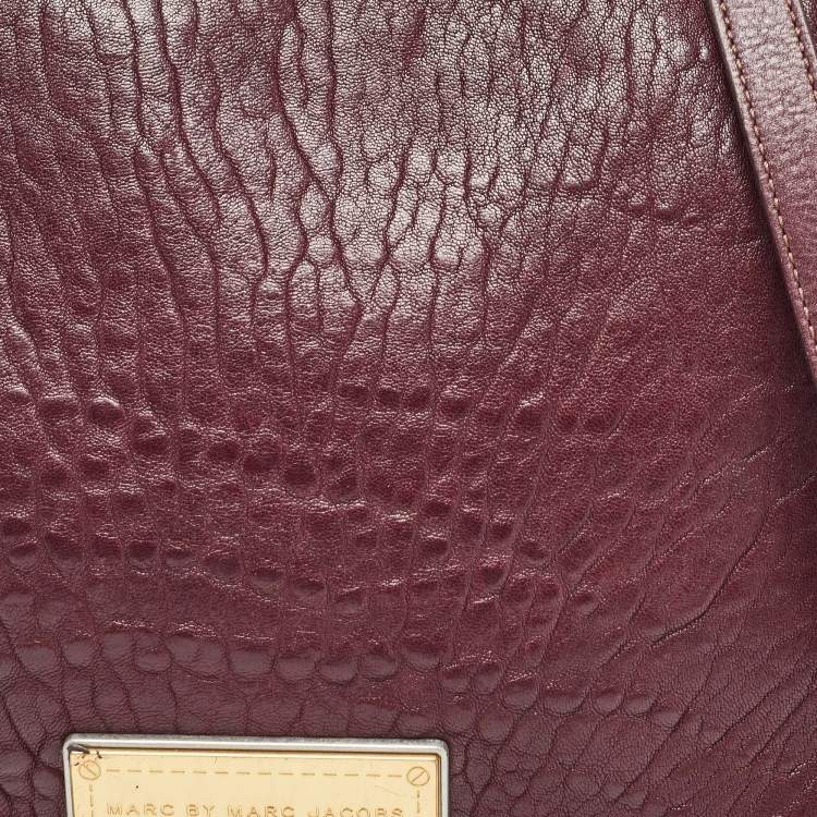 Pre Owned Marc by Marc Jacobs Burgundy Leather Washed Up The Nash Crossbody Bag