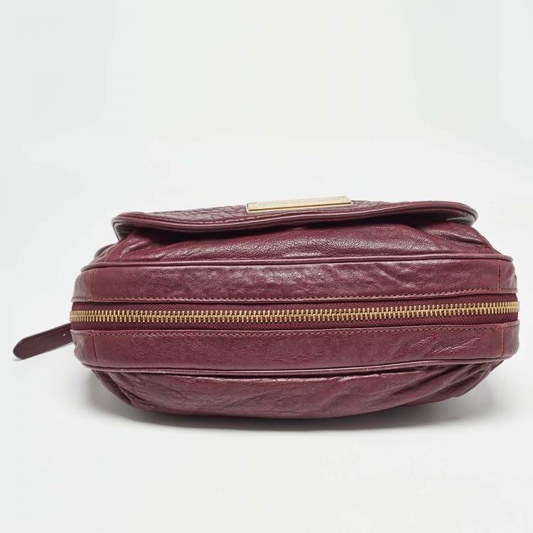 Pre Owned Marc by Marc Jacobs Burgundy Leather Washed Up The Nash Crossbody Bag