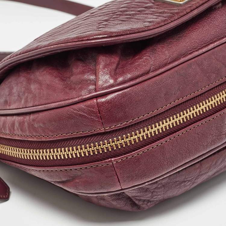 Pre Owned Marc by Marc Jacobs Burgundy Leather Washed Up The Nash Crossbody Bag