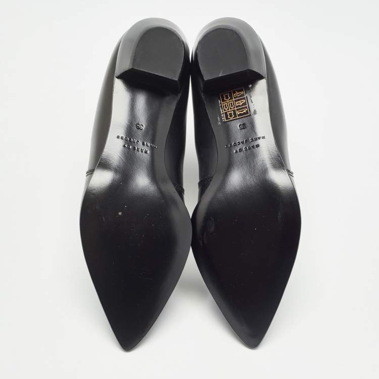 Pre Owned Marc by Marc Jacobs Black Leather Ankle Boots Size 36