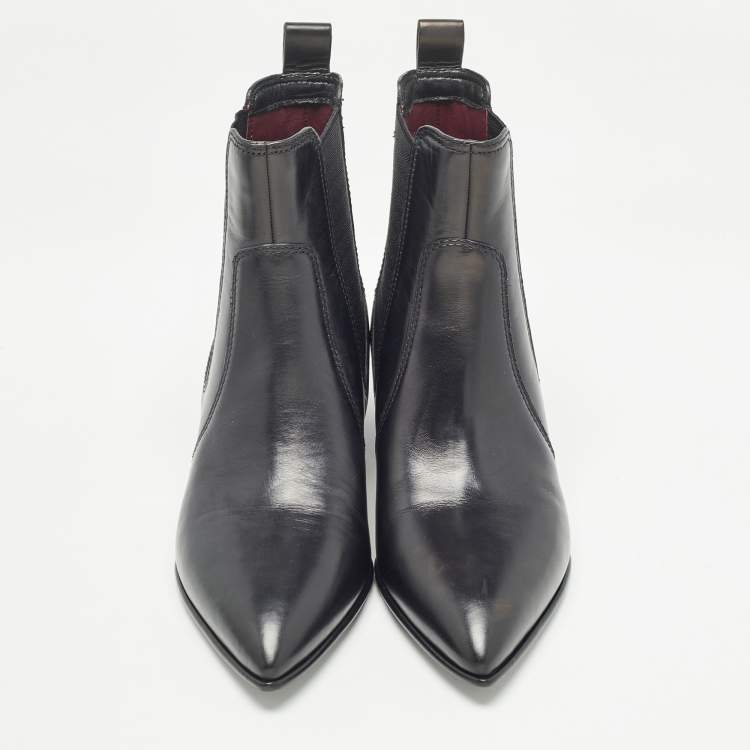 Pre Owned Marc by Marc Jacobs Black Leather Ankle Boots Size 36